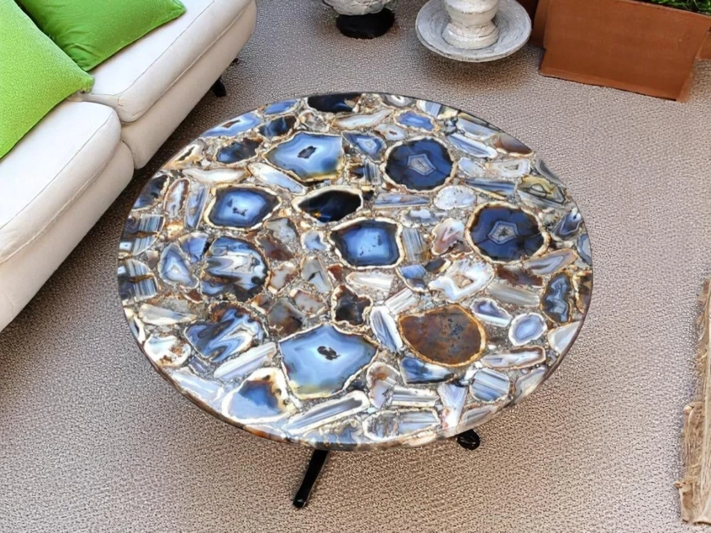 Agate Stone Coffee Table Top for Home Decor 